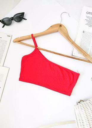 Стильный кроп-топ/топ на одно плечо prettylittlethings, на р. xxs 💔