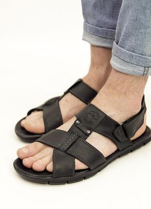 Мужские сандали кожаные черные летние (сандалии из натуральной кожи черного цвета) - мужская обувь на лето 20224 фото