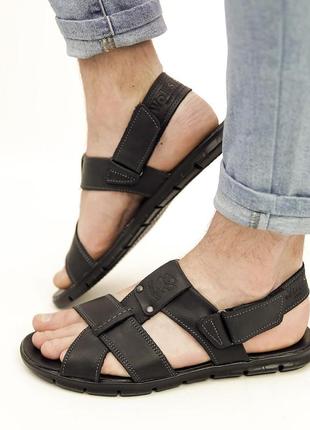 Мужские сандали кожаные черные летние (сандалии из натуральной кожи черного цвета) - мужская обувь на лето 20222 фото