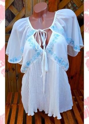 Стильна білосніжна блуза з вишивкою🌷1 фото