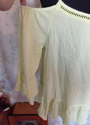 Блуза открытые плечи uk14 цвет лимонный🍋2 фото