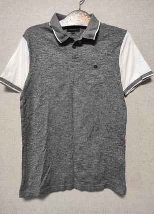 Серая футболка с воротничком хлопковая поло хлопковая
