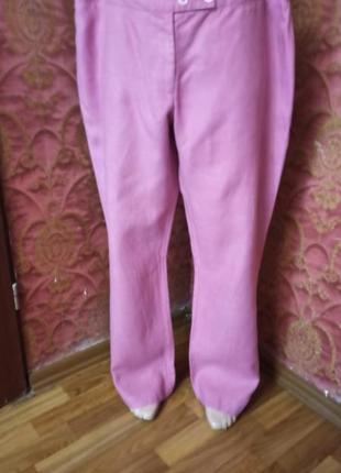 Брюки брюки из льна розового цвета 16 размер pure linen