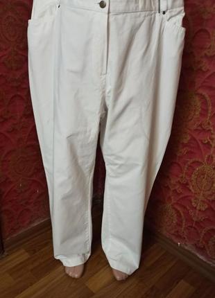 Літні брюки з бавовни батал великий розмір штани білі