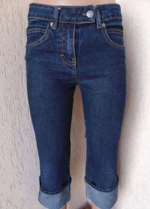 Темно-сині класичні джинсові капрі4 фото