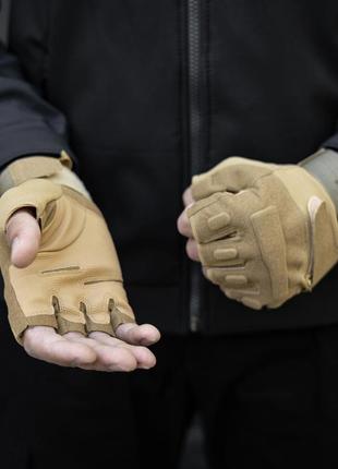 Тактичні рукавиці безпалі без накладки3 фото