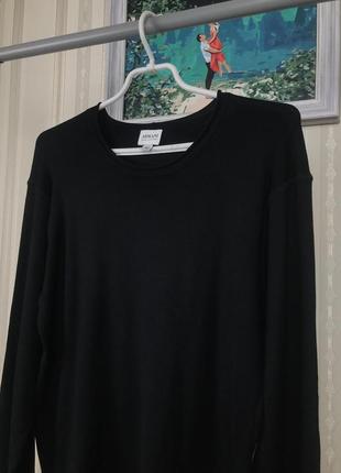 Чорний шовковий чоловічий пуловер джемпер armani collezioni2 фото