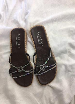 Gucci italy шлёпанцы винтажные