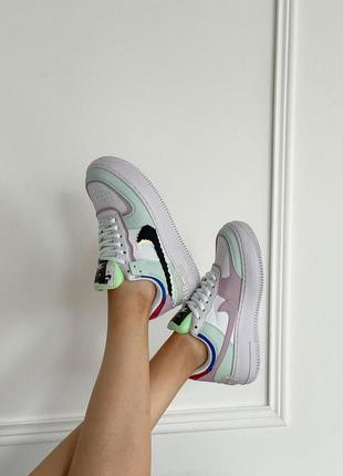 Nike air force 1 shadow white mint новинка трендові жіночі кросівки найк форс мятні бірюзові весна літо осінь женские мятные бирюзовые кроссовки
