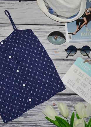 158 - 164 см фирменная майка маечка топ легкая натуральная с якорями