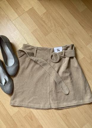 Вельветовая юбка с поясом new look1 фото