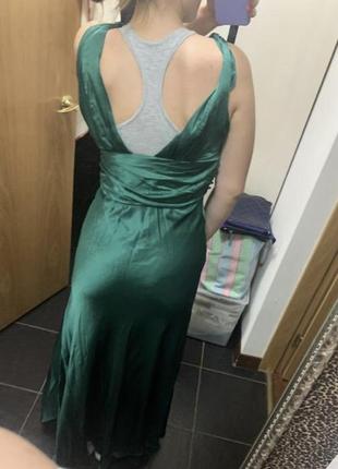 Изумрудное в пол зелёное платье вечернее платье длинное платье4 фото