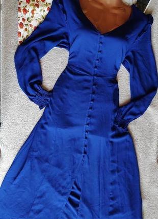 Чайное платье халат миди со сборкой на рукавах из сайта asos5 фото