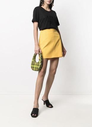 Жаккардовая ,желтая юбка-а силуэт,плотная,фактурная ткань, zara1 фото
