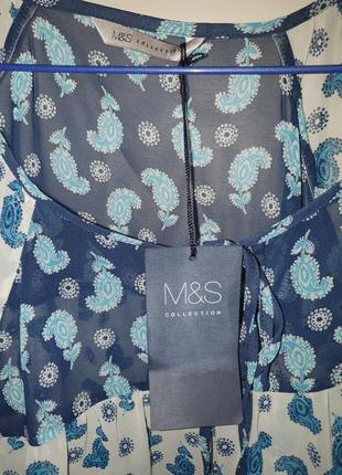 Туніка туника блуза бірюзового білого кольру турецькі огірки marks&spencer&spencer