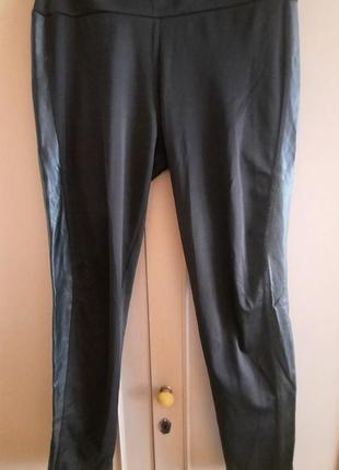 Супер жіночі лосіни з шкіряними вставками