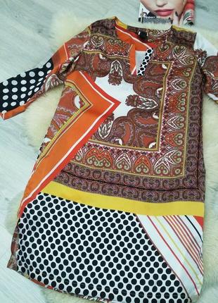 Цветное платье.  платье туника. 5