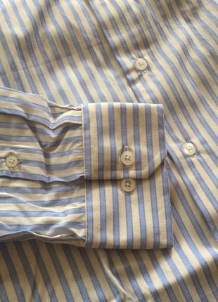 Стильна сорочка в біло-блакитну полоску з довгим рукавом original4 фото