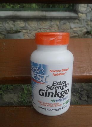 Doctor's s best ginkgo biloba гінкго білоба з підвищеною силою дії, 120 мг, 120 капсул вегетаріанських