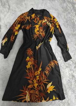 Невероятное шелковое платье 👗  платье винтаж шелк с принтом цветы эксклюзив