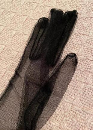 Перчатки женские сетка фатин длинные вечерние4 фото