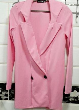 Удлиненный пиджак, пиджак-платье, кардиган, жакет, накидка, в стиле барби