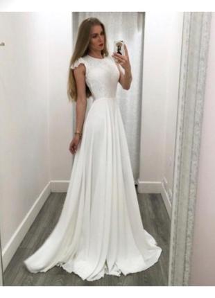 Очень красивое нежное белое платье1 фото