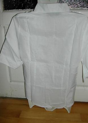 Блуза, рубашка - белая, новая в вышивкой, хлопок 100%4 фото