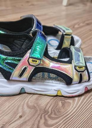 Стильні голографічні босоніжки, сандалі дівчинці 34 р 22 см