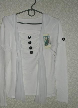 Блузка нова біла трикотажна розмір 46-50