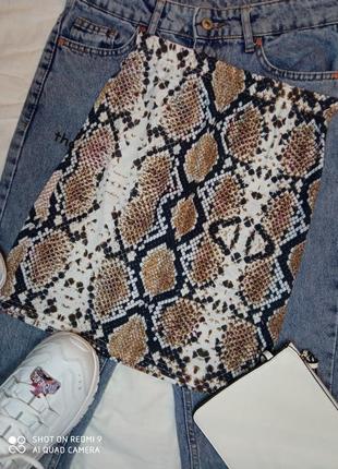 Юбка nasty gal, в змеиный принт, размер xs, 34