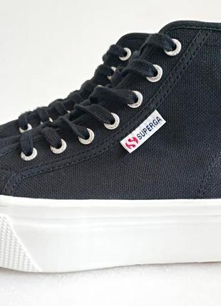 Женские высокие кеды на платформе superga италия  оригинал7 фото