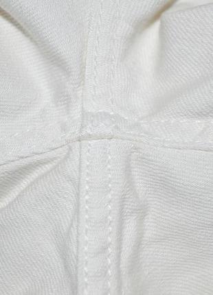 Стильные белые стрейч джинсы zara с чёрными лампасами6 фото