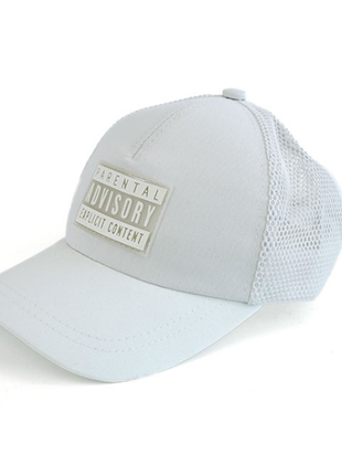 Кепка бейсболка білий «parental advisory»