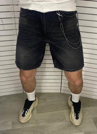 Джинсовые шорты мужские серые турция / джинсові шорти чоловічі сірі турречина3 фото