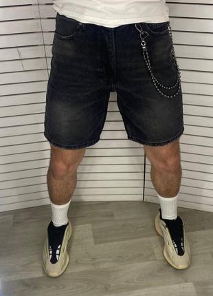 Джинсовые шорты мужские серые турция / джинсові шорти чоловічі сірі турречина5 фото