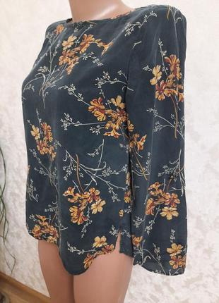 Брендовая шелковая блуза massimo dutti5 фото