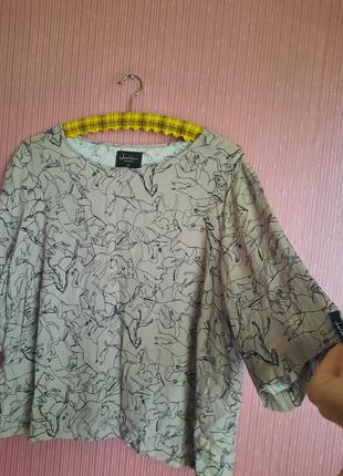 Шведська дизайнерська блуза з авангардним незвичайним принтом конячки як gortz яша stockholm xl6 фото