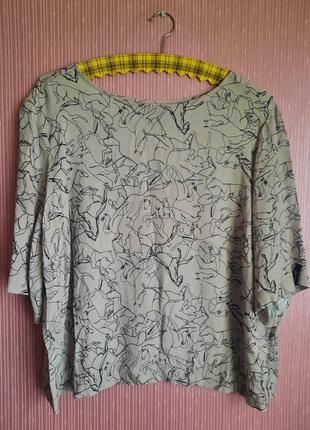 Шведська дизайнерська блуза з авангардним незвичайним принтом конячки як gortz яша stockholm xl9 фото