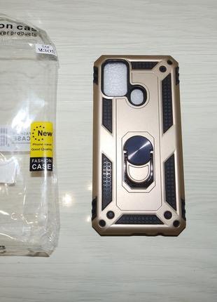 Ударопрочный чехол serge ring магнитный держатель для samsung galaxy m30s / m21