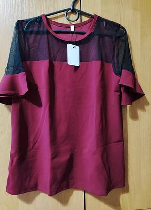 Жіноча бордова блузка, нова, розмір 44