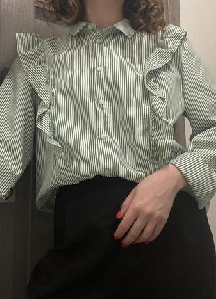 Сорочка у смужку з рюшами ichi2 фото