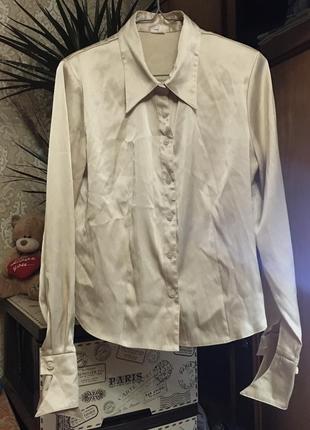 Атласна блуза шовкова блузка базова італія2 фото