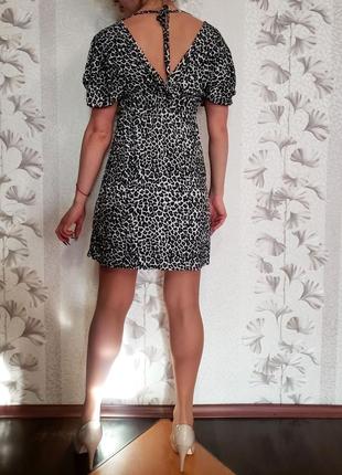 Платье туника летучая мышь в леопардовый принт6 фото