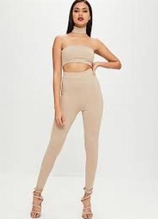 Дуже крутий бежевий набір топ лосини