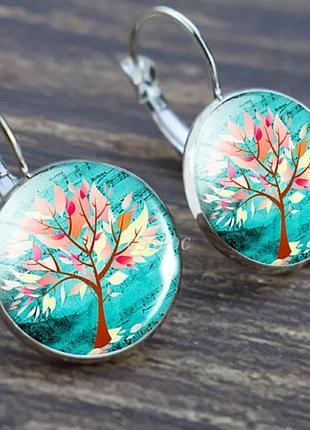 Серебренные серьги с изображением дерева жизни