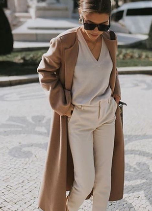 Базовое пальто кэмел весеннее пальто оверсайз кемел пальто базове весняне пальто жіноче