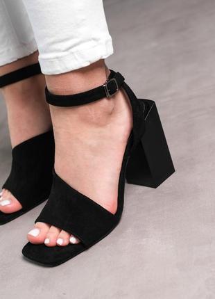 3652👑босоніжки на підборах у штучній замші