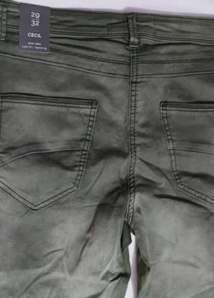 Женские однотонные джинсы cecil, размер m, хаки7 фото