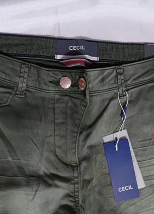 Женские однотонные джинсы cecil, размер m, хаки5 фото